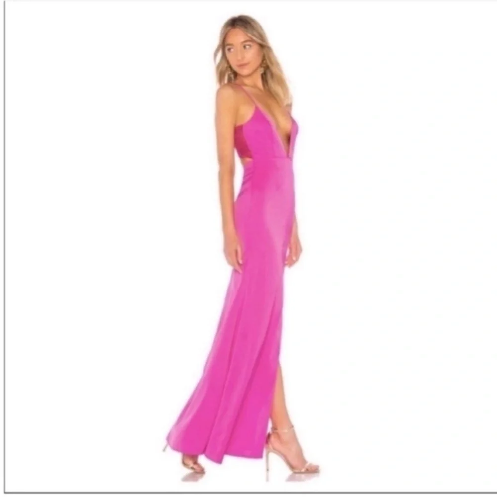 NBD Helen Satin Slip Lace Back Maxi Dress NWT - Picture 2 of 9